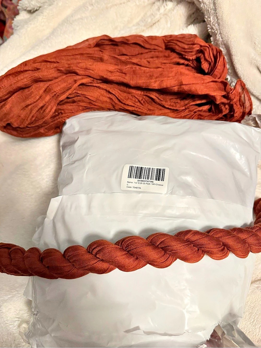 Cheesecloth table runner Terracotta Polyester Table Runner NWT